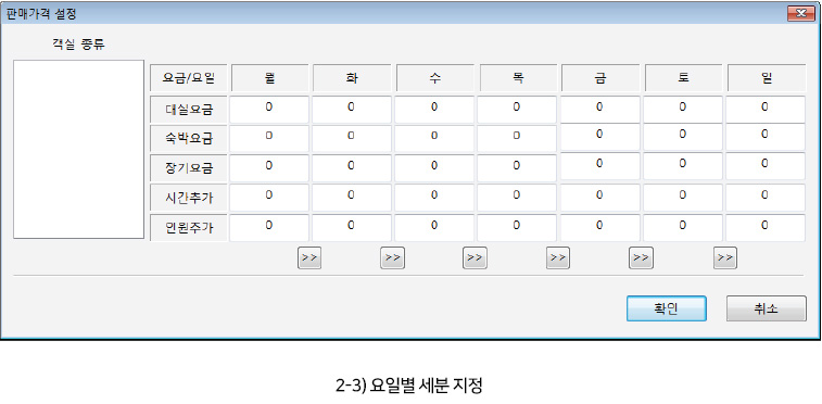 2-3) 요일별 세분 지정